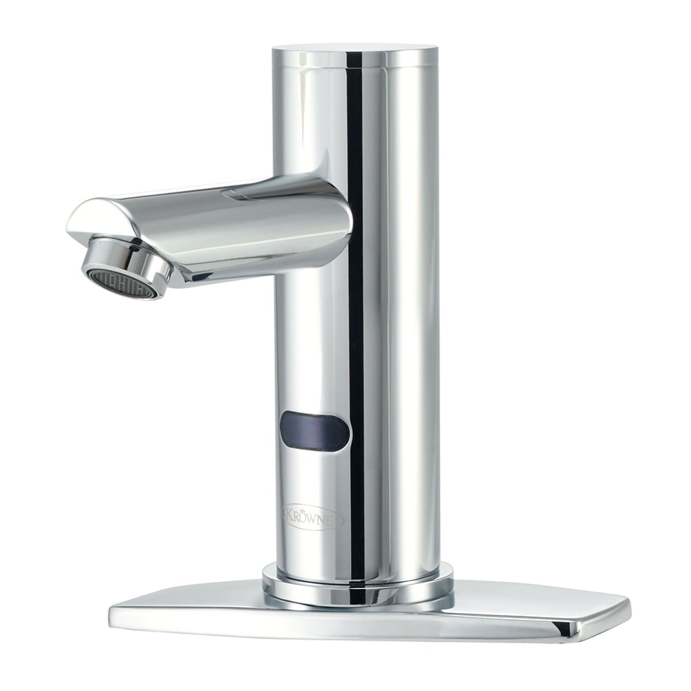 Krowne 16-654P Deck Mount Electronic Faucet - Single Hole, Straight Spout, Battery Operated