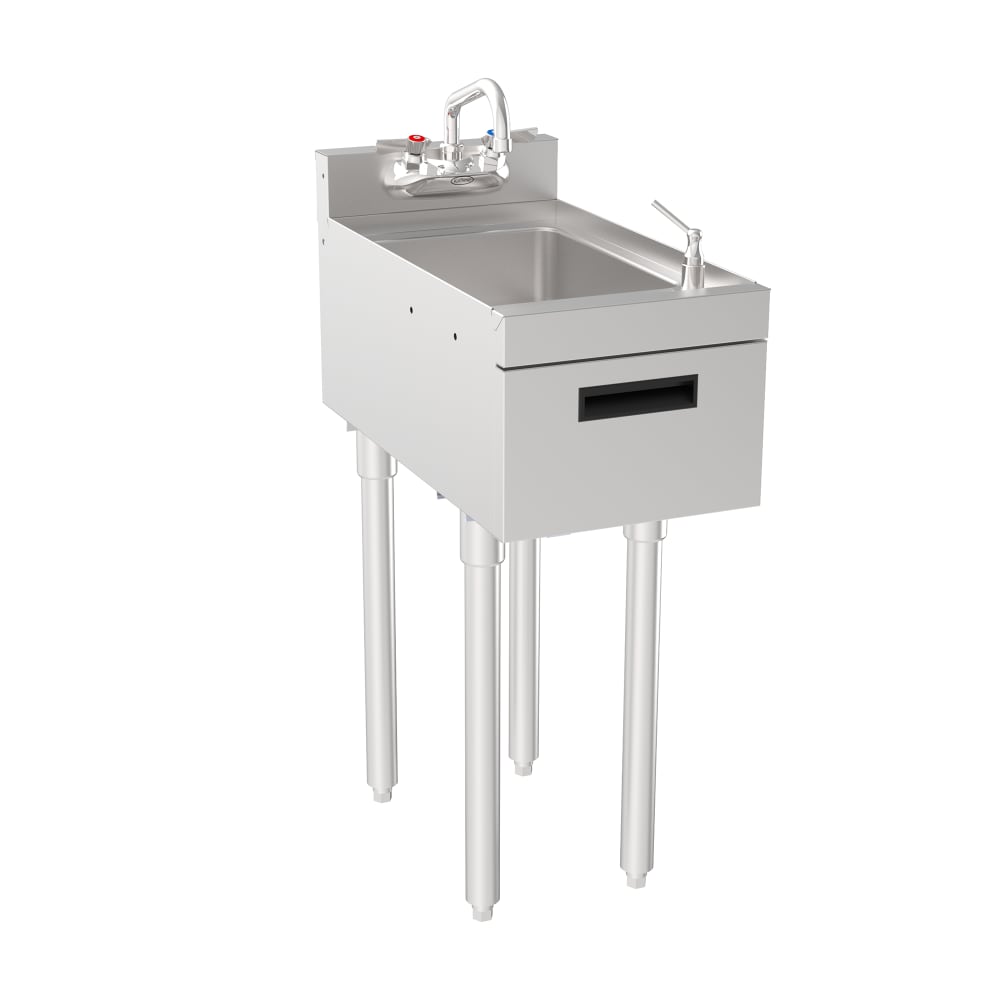 Krowne 18-12DST 12" Silver Series 1 Compartment Sink w/ 10"L x 14"W Bowl, 9 1/2" Deep