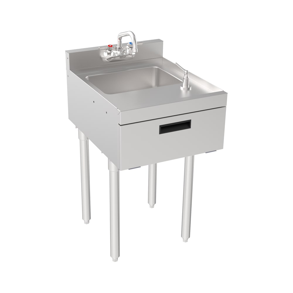Krowne 18-18ST 18" Silver Series 1 Compartment Sink w/ 10"L x 14"W Bowl, 9 1/2" Deep