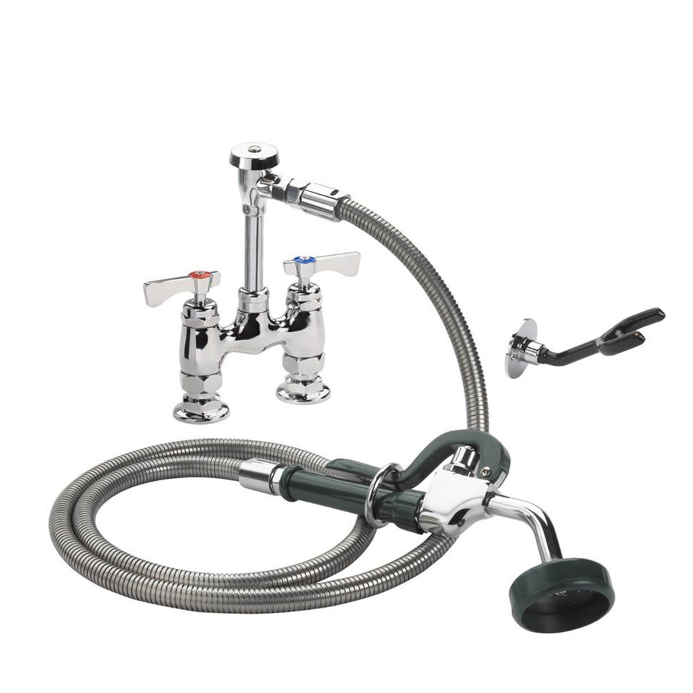 Krowne 19-204L 10 1/2"H Deck Mount Pre Rinse Faucet - 1 3/5 GPM, Base with Nozzle