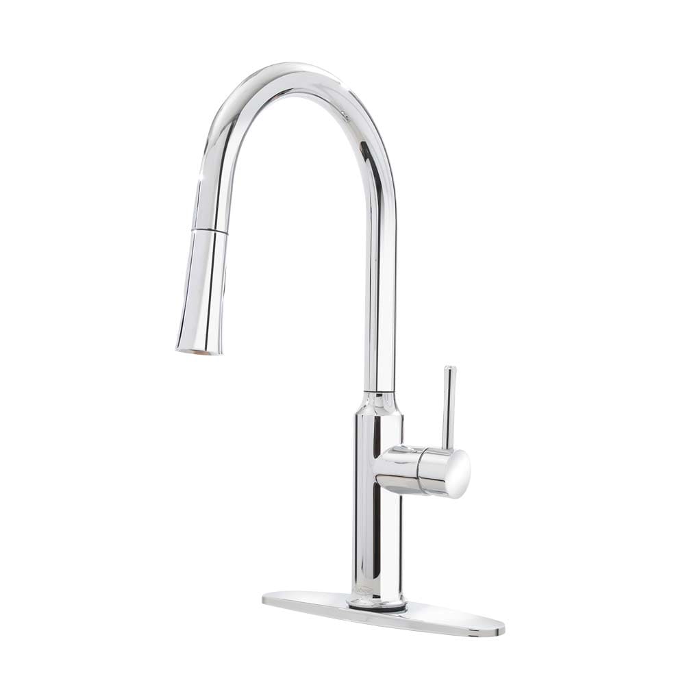 Krowne 19-400C Deck Mount Faucet - 10 1/2" Swivel Gooseneck Spout, Single Hole, Chrome