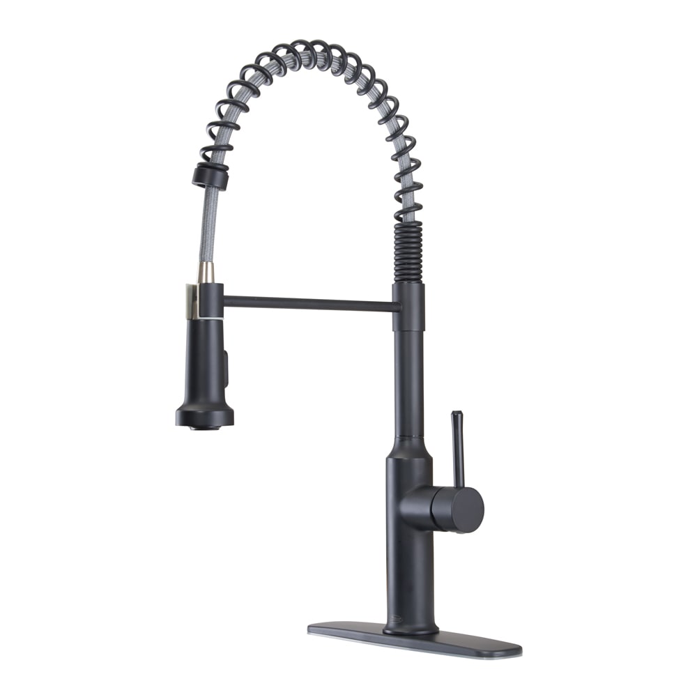 Krowne 19-401B Deck Mount Faucet - 10 1/2" Swivel Gooseneck Spout, Single Hole, Matte Black