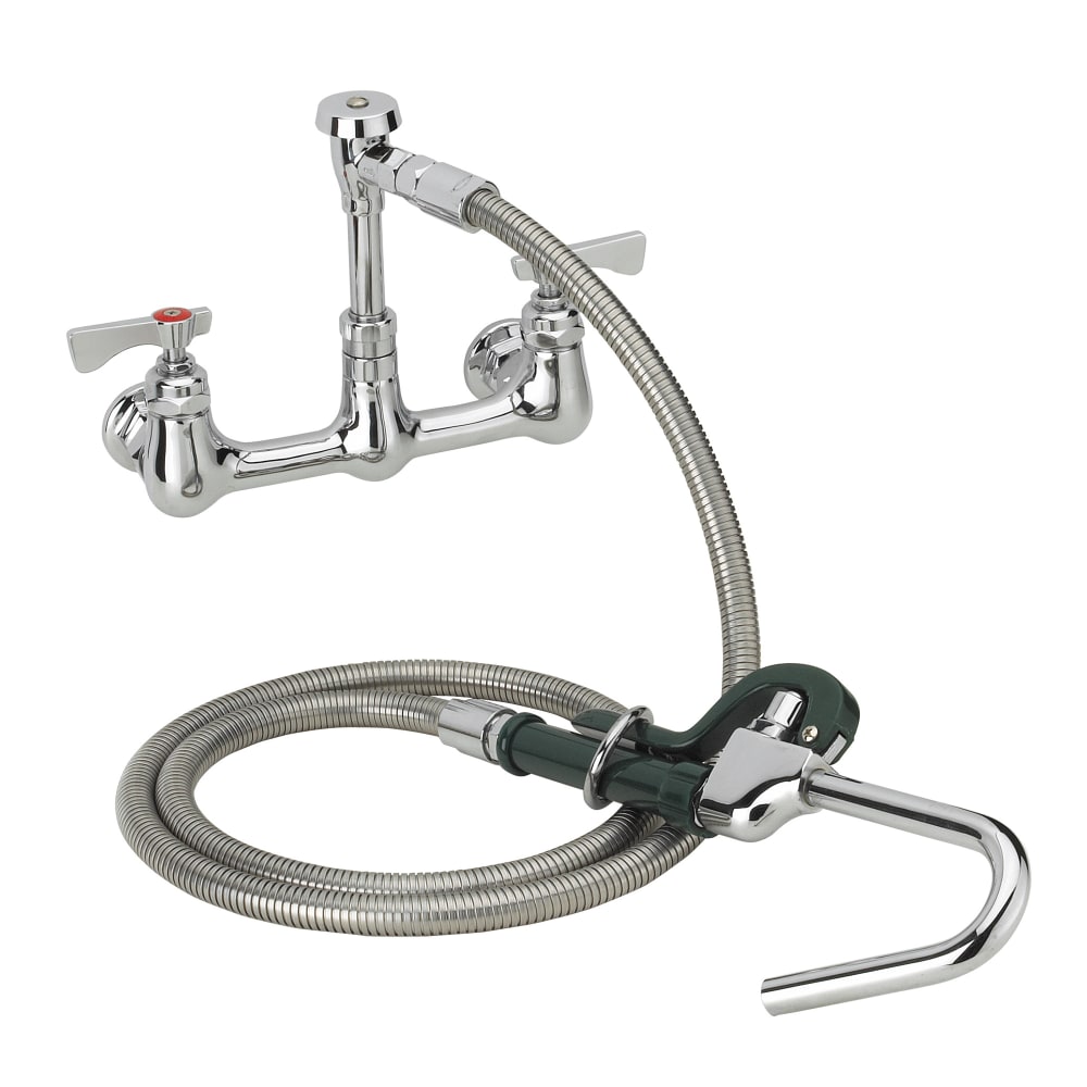 Krowne 20-108L Wall Mount Pot Filler Faucet w/ 72" Hose & Hook Nozzle