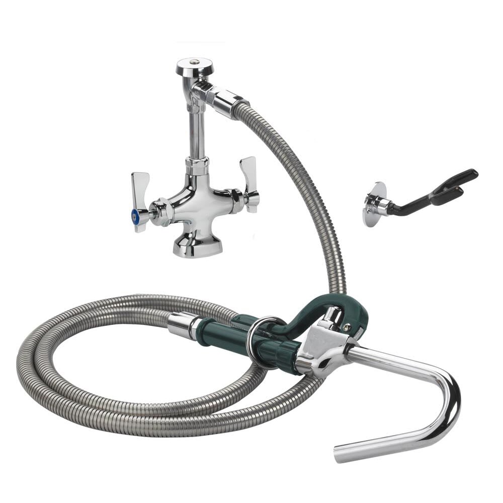 Krowne 20-201L Deck Mount Pot Filler Faucet w/ 72" Hose & Hook Nozzle