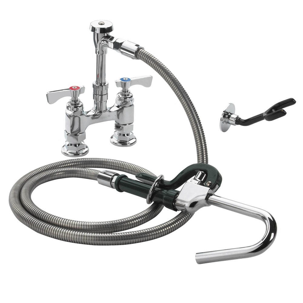 Krowne 20-204L Deck Mount Pot Filler Faucet w/ 72" Hose & Hook Nozzle