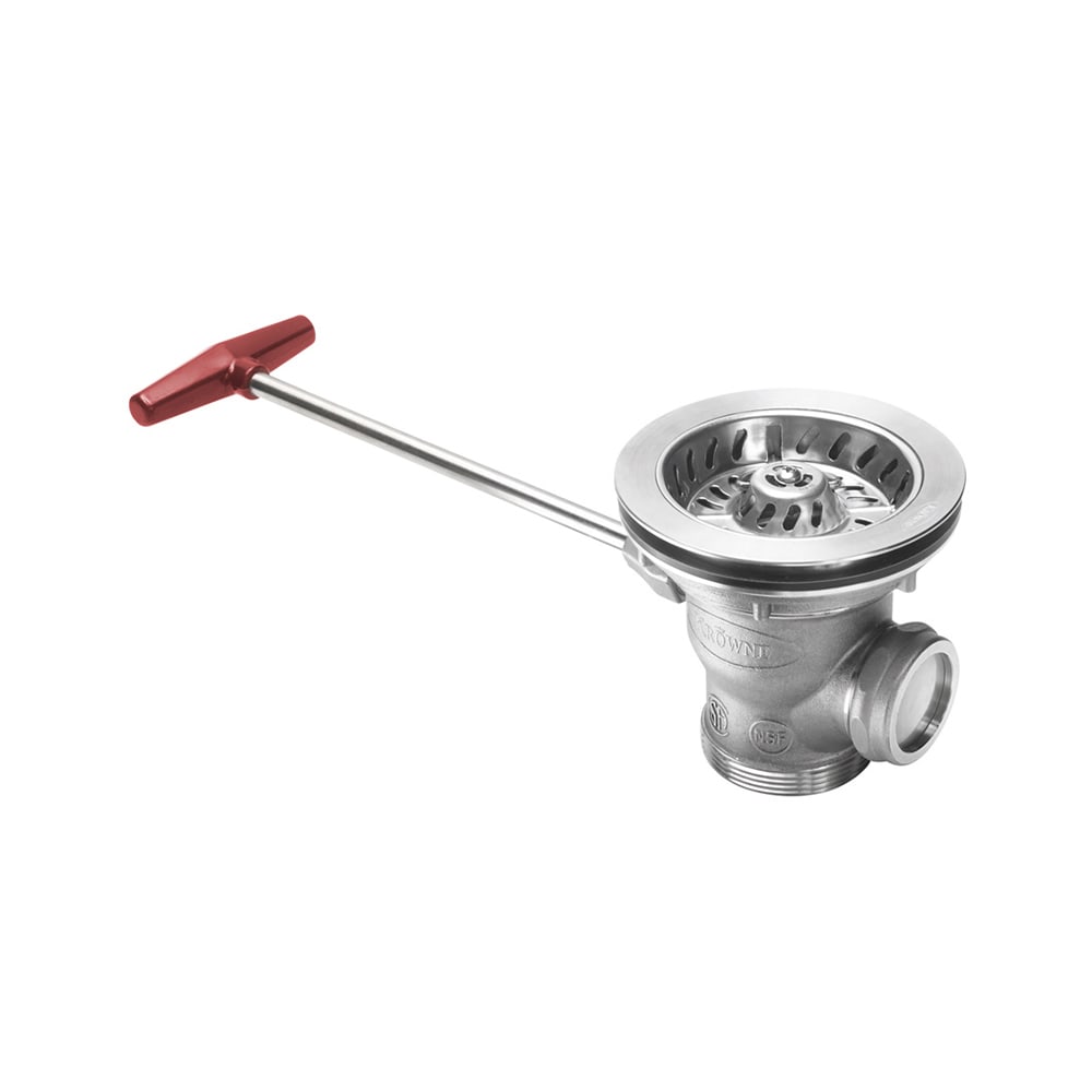 Krowne 22-850 Ball Valve Waste Drain w/ 1 1/4" Overflow Outlet, 3 1/2" Sink Opening