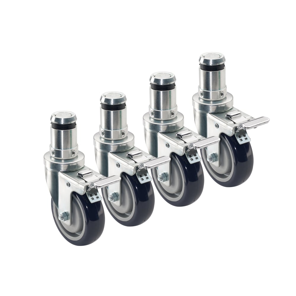 Krowne 28-136S 4 Piece Convection Oven Stem Caster Set w/ 4" Wheels