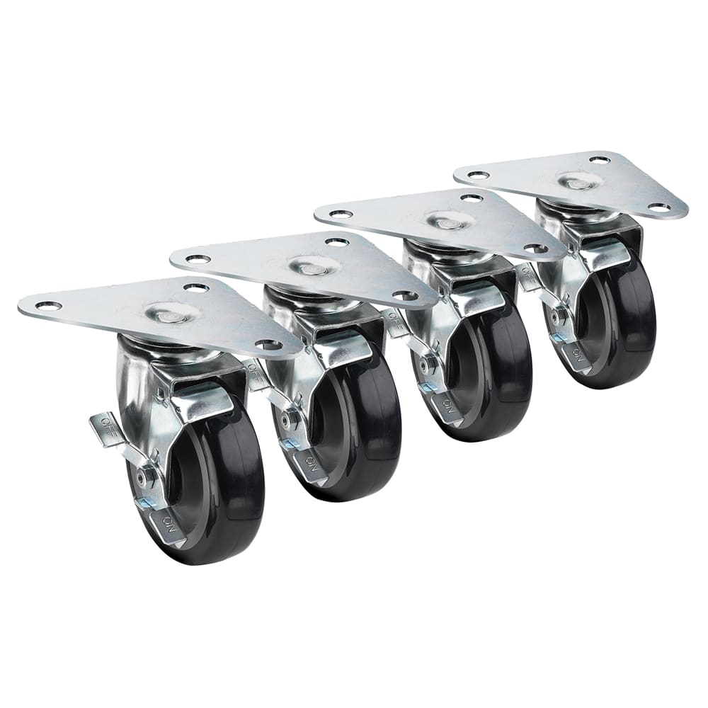 Krowne 28-161S Large Universal Triangle Plate Caster Set w/ 5" Wheels