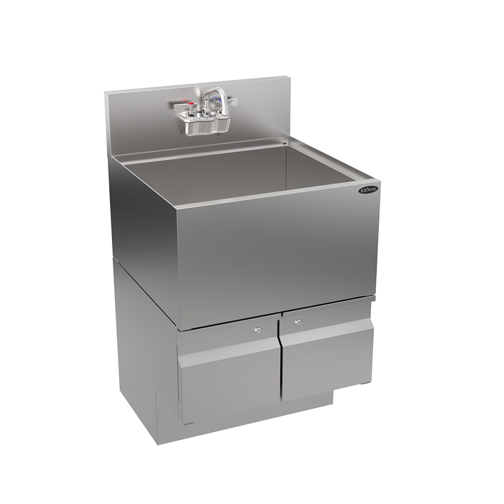 Krowne AL24-24 24" Alchemy Series Cocktail Station w/ 92 lb Ice Bin, Stainless Steel