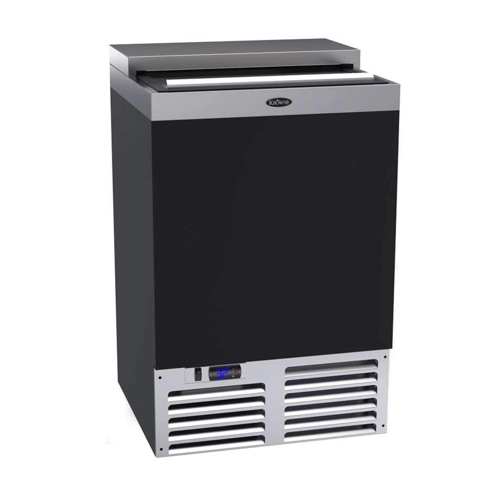 Krowne BC24-BG 24" Forced Air Bottle Cooler - Holds (120) 12 oz Bottles, Black, 115v