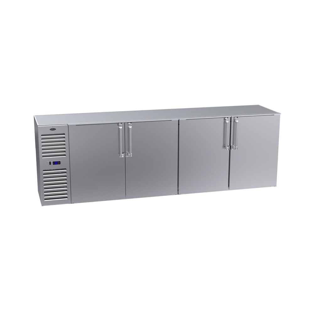 Krowne BS108L-SNS 108" Bar Refrigerator - 4 Swinging Solid Doors, Stainless, 115v