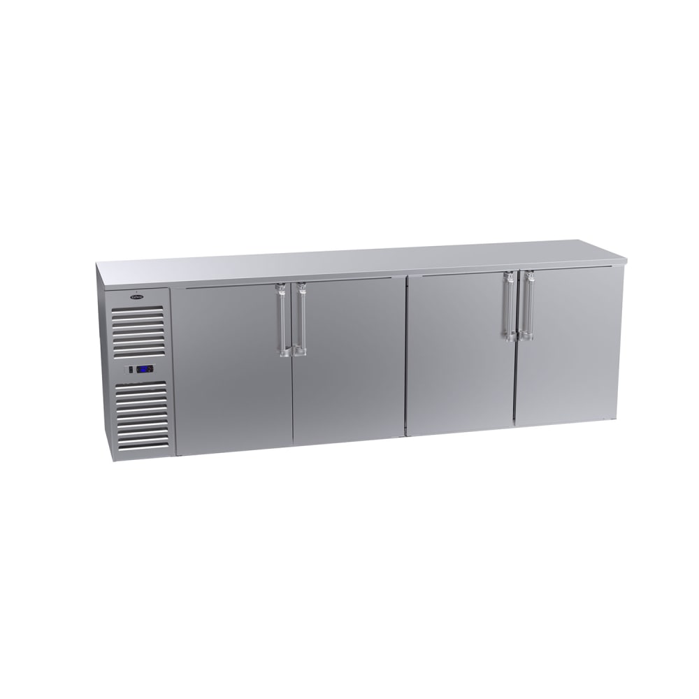 Krowne BS108L-SSS 108" Bar Refrigerator - 4 Swinging Solid Doors, Stainless, 115v