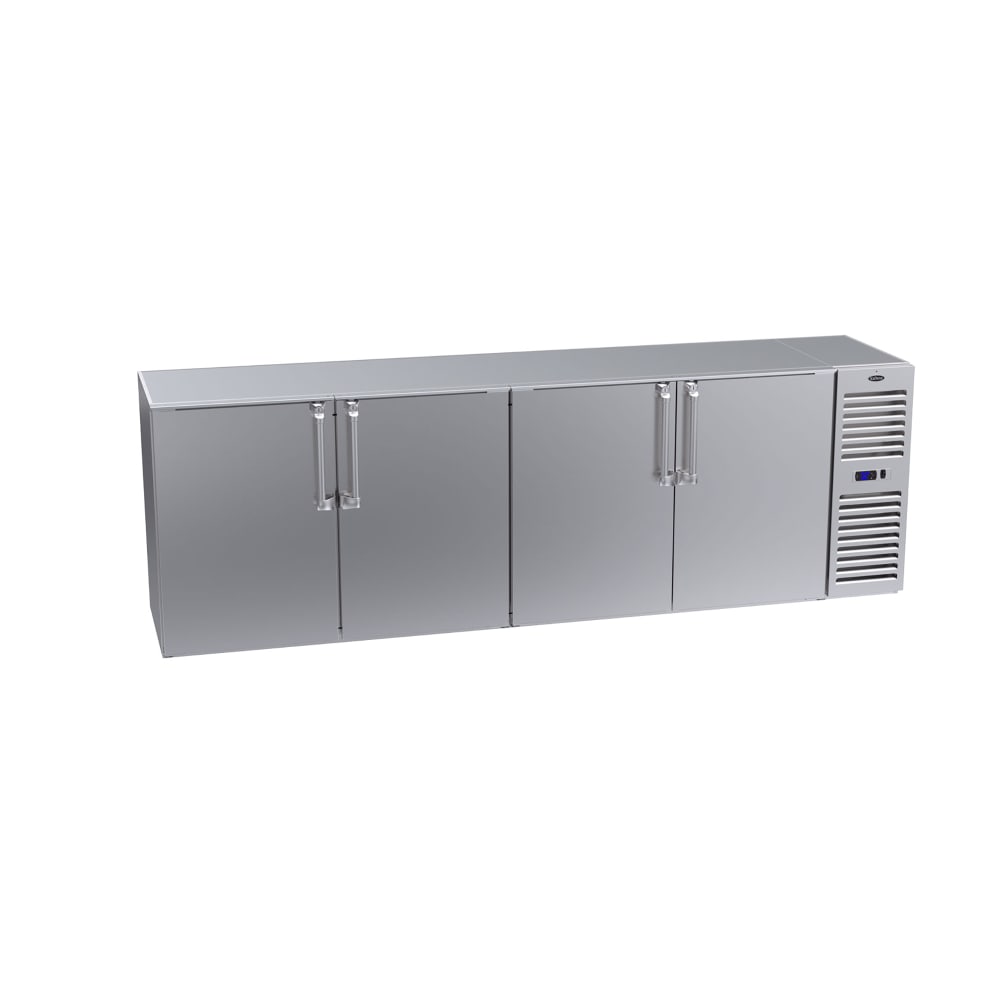 Krowne BS108R-SNS 108" Bar Refrigerator - 4 Swinging Solid Doors, Stainless, 115v