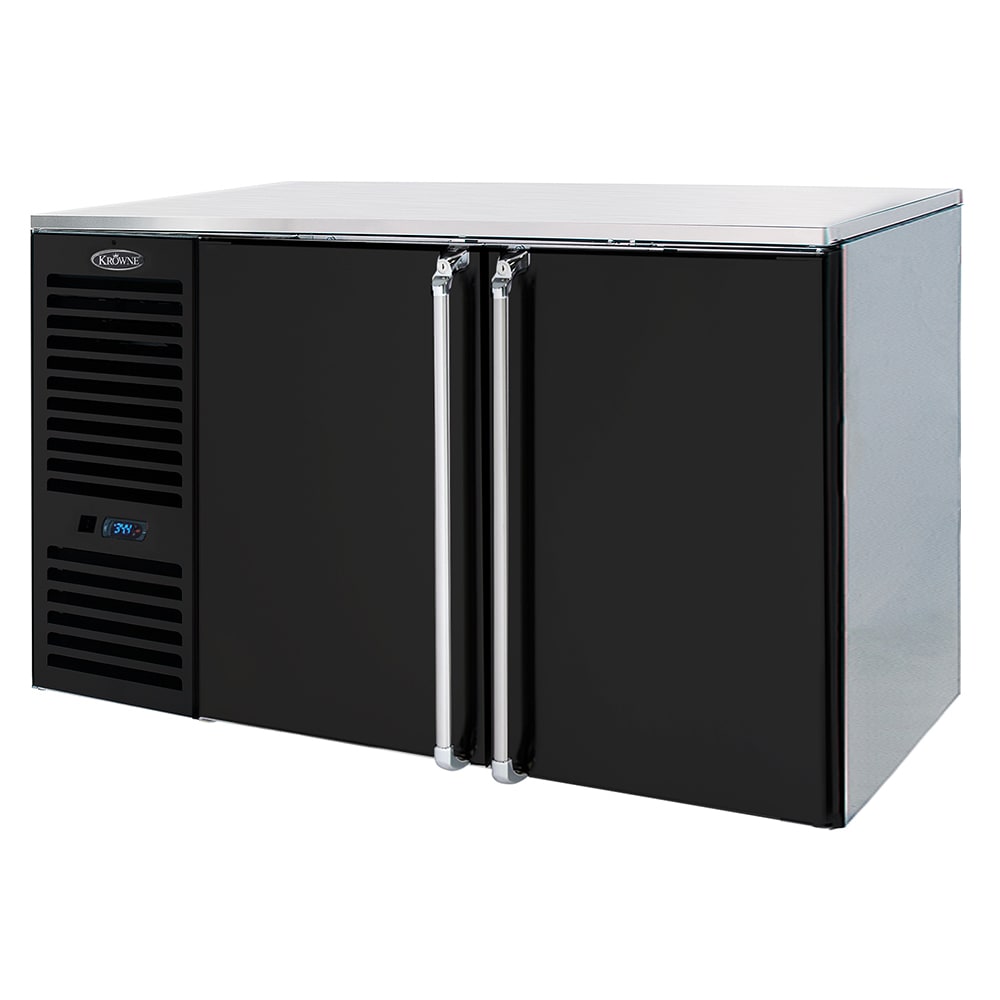 Krowne BS60L-BNS 60" Bar Refrigerator - 2 Swinging Solid Doors, Stainless, 115v