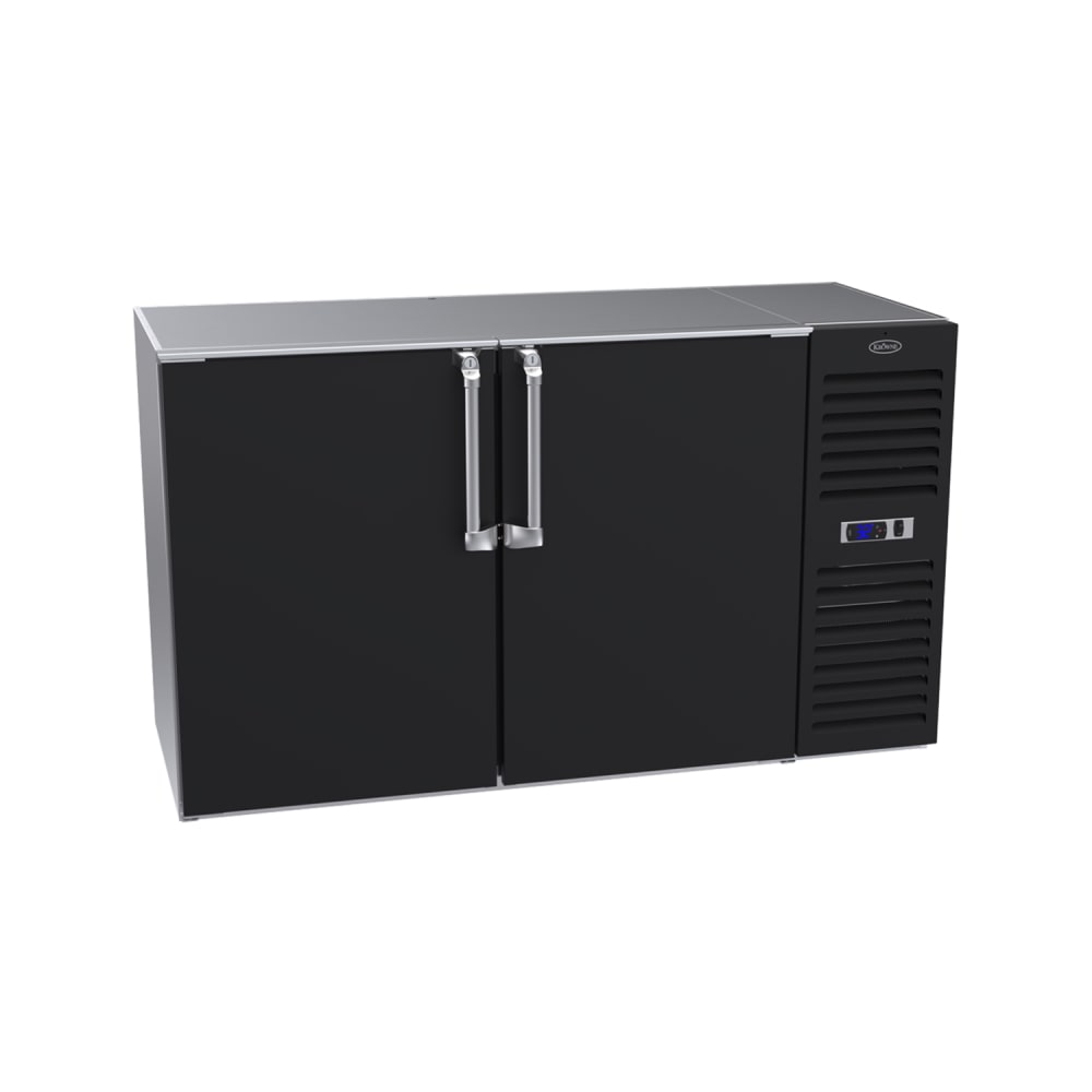 Krowne BS60R-BNS 60" Bar Refrigerator - 2 Swinging Solid Doors, Black, 115v