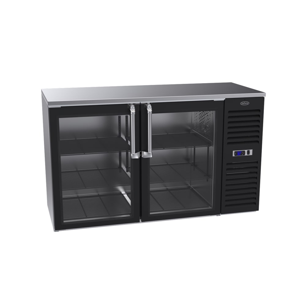 Krowne BS60R-GSS 60" Bar Refrigerator - 2 Swinging Glass Doors, Black, 115v