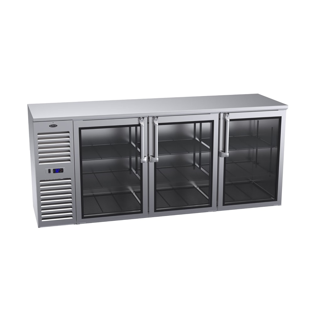 Krowne BS84L-KSS 84" Bar Refrigerator - 3 Swinging Solid Doors, Stainless, 115v