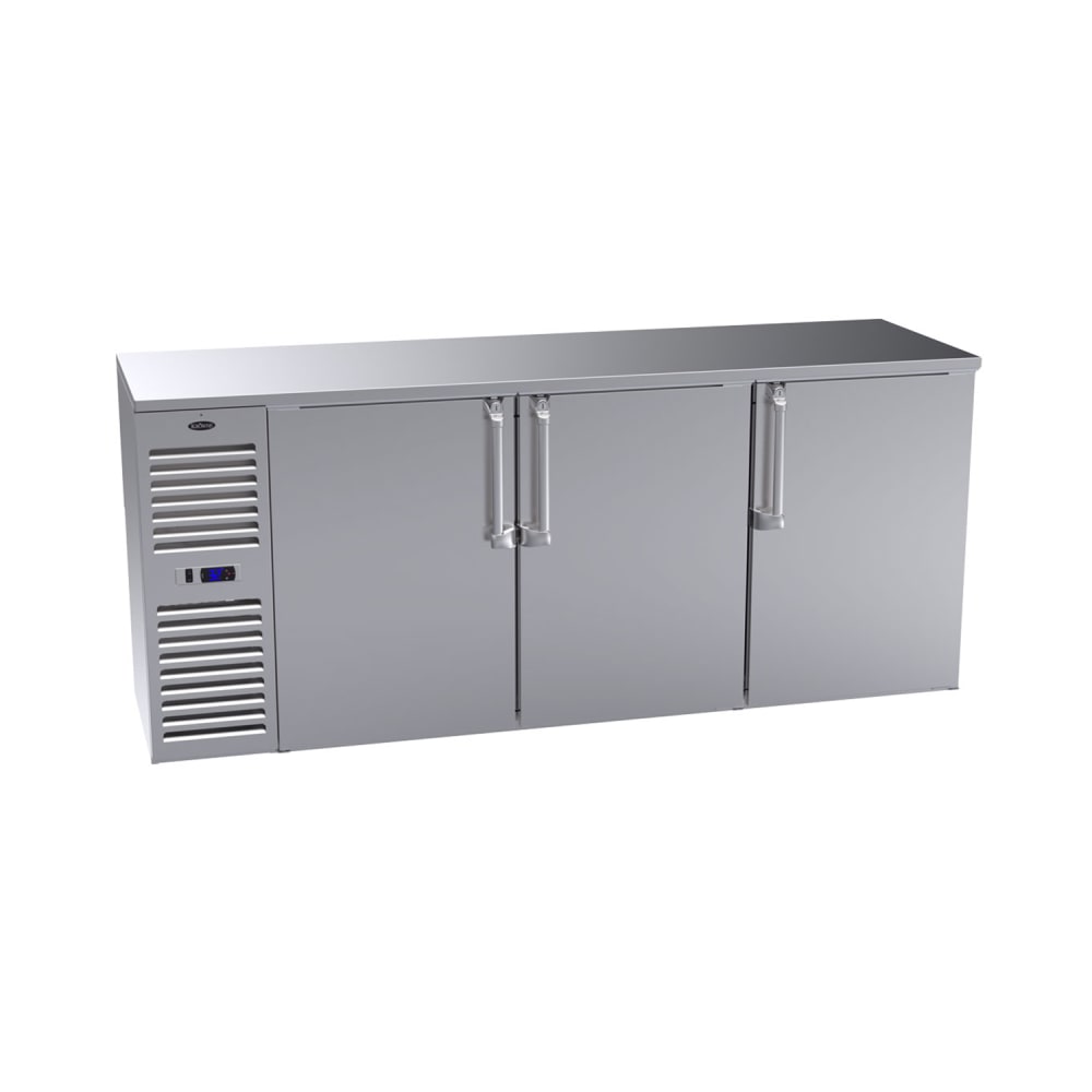 Krowne BS84L-SSS 84" Bar Refrigerator - 3 Swinging Solid Doors, Stainless, 115v