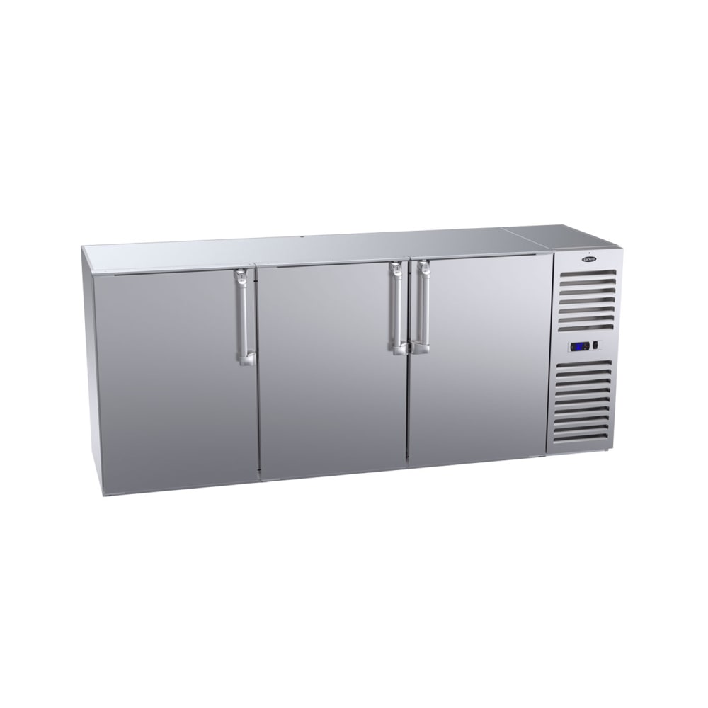 Krowne BS84R-SNS 84" Bar Refrigerator - 3 Swinging Solid Doors, Stainless, 115v