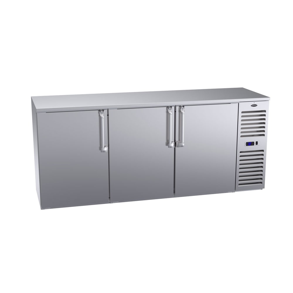 Krowne BS84R-SSS 84" Bar Refrigerator - 3 Swinging Solid Doors, Stainless, 115v