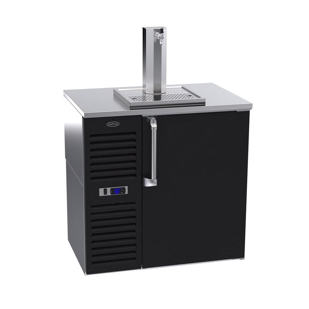 Krowne DB36L-BSS 36" Kegerator Beer Dispenser w/ (1) Keg Capacity - (1) Column, Black, 115v