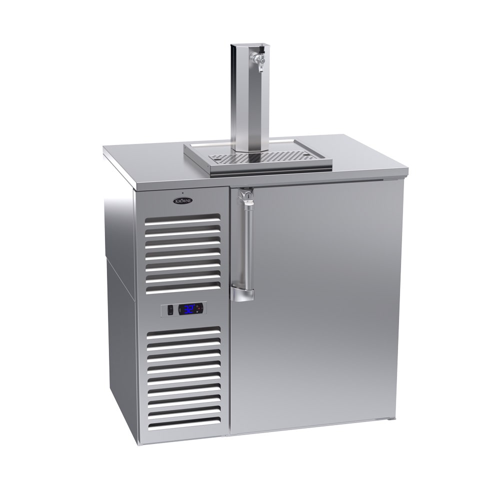 Krowne DB36L 36" Kegerator Beer Dispenser w/ (1) Keg Capacity - (1) Column, Stainless, 115v