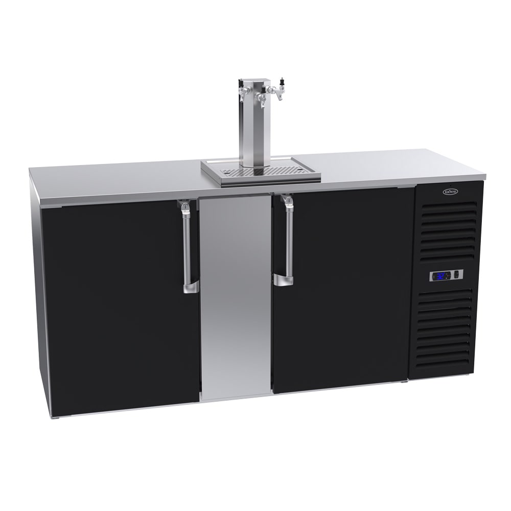 Krowne DB72R 72" Kegerator Beer Dispenser w/ (3) Keg Capacity - (1) Column, Black, 115v