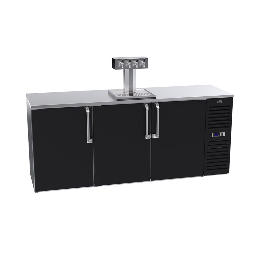 Krowne DB84R 84" Kegerator Beer Dispenser w/ (4) Keg Capacity - (1) Column, Black, 115v