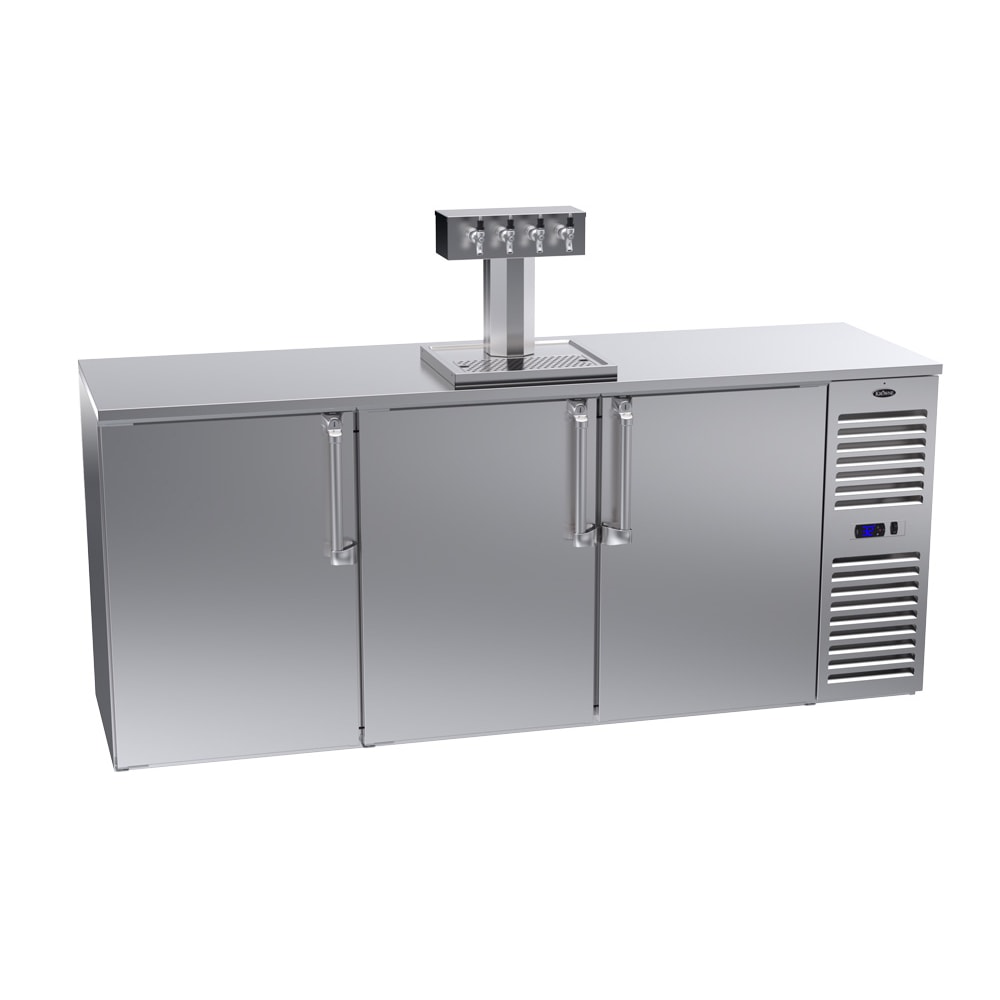 Krowne DB84 84" Kegerator Beer Dispenser w/ (4) 1/2 Keg Capacity - (1) Column, Stainless, 115v