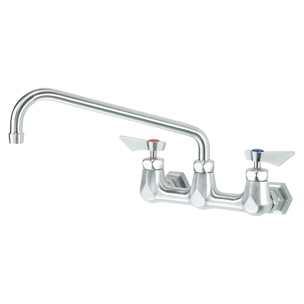 Krowne DX-812 Wall Mount Faucet w/ 12" Swing Spout - 8" Centers