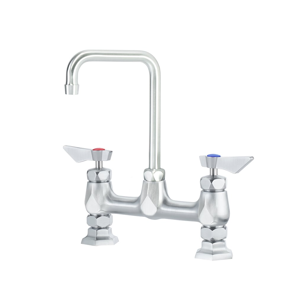 Krowne DX-901 Deck Mount Faucet w/ 6" Double Bend Gooseneck Spout - 8" Centers