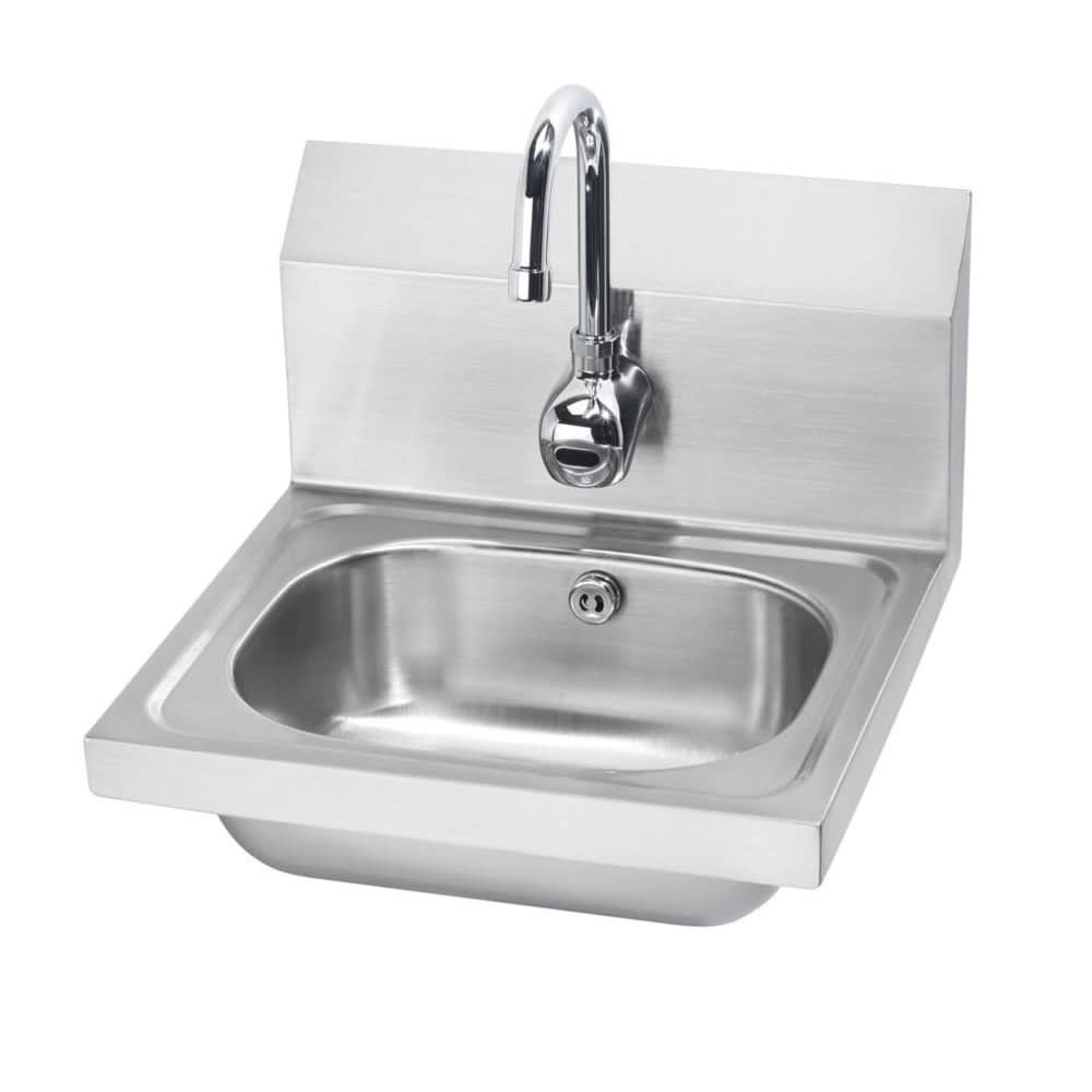 Krowne HS-11 Wall Mount Commercial Touchless Hand Sink w/ 14"L x 10"W x 6"D Bowl, Gooseneck Faucet