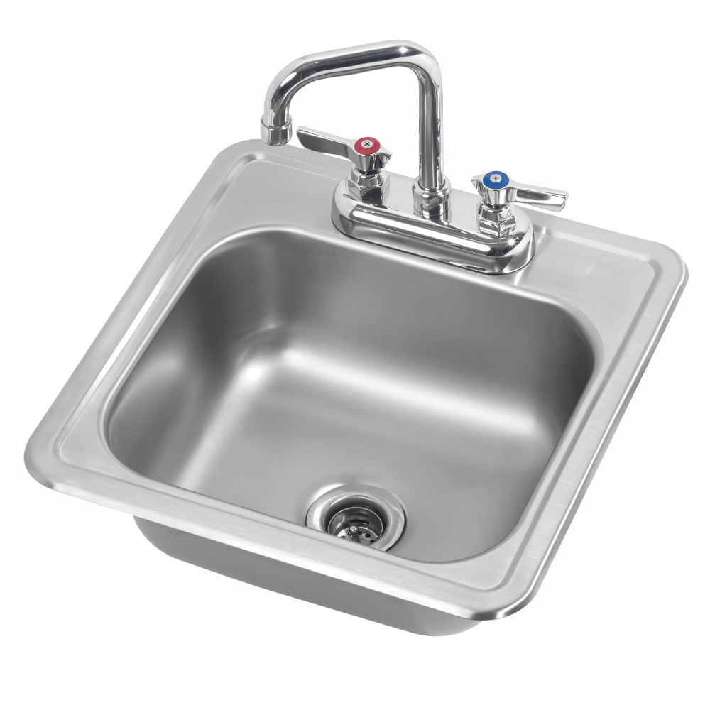 Krowne HS-1515 Drop-in Commercial Hand Sink w/ 12"L x 10"W x 5 9/50"D Bowl, Gooseneck Faucet