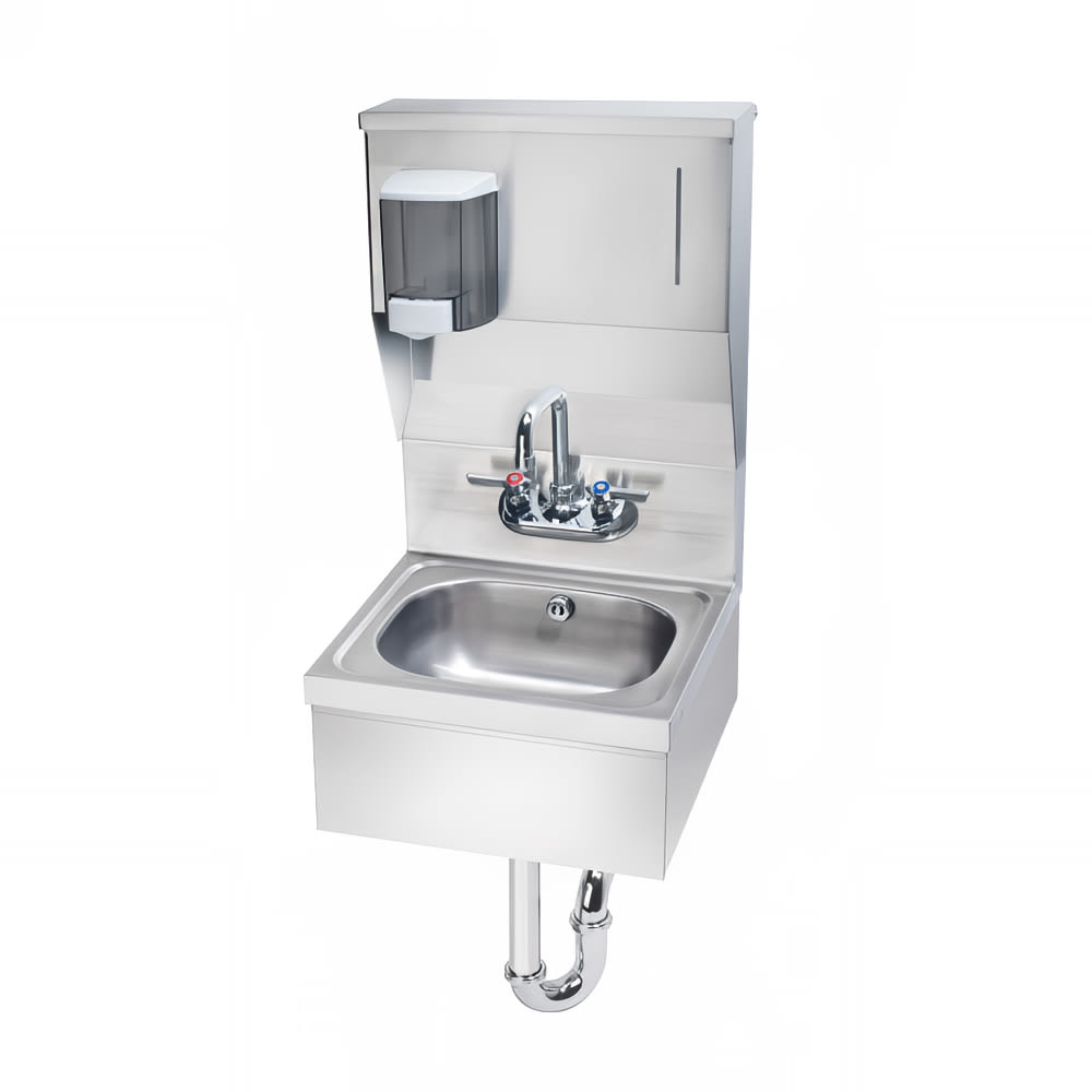 Krowne HS-8 Wall Mount Commercial Hand Sink w/ 14"L x 10"W x 6"D Bowl, Soap Dispenser