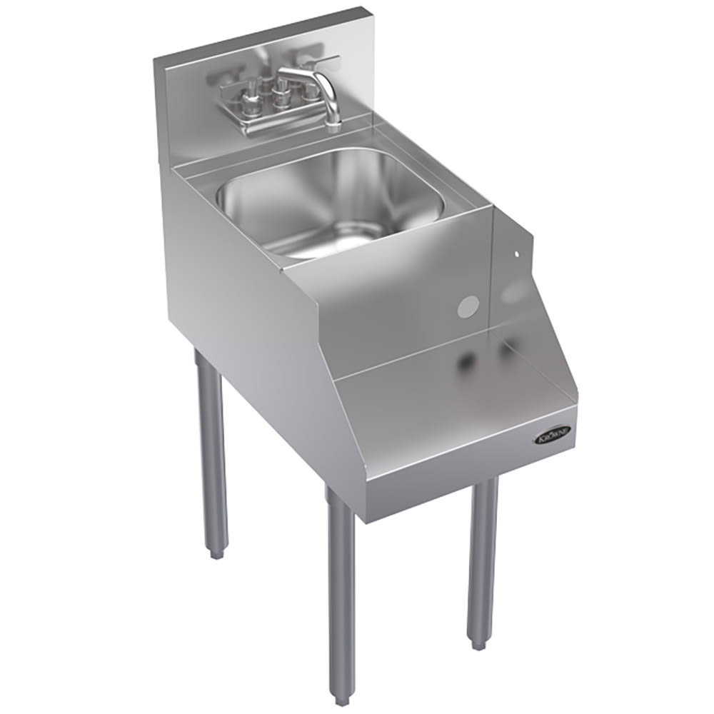 Krowne KR24-14BD Blender/Liquid Dump Sink Add-On - 6 1/2" Back Splash, Splash Mount Faucet, 14" x 24"