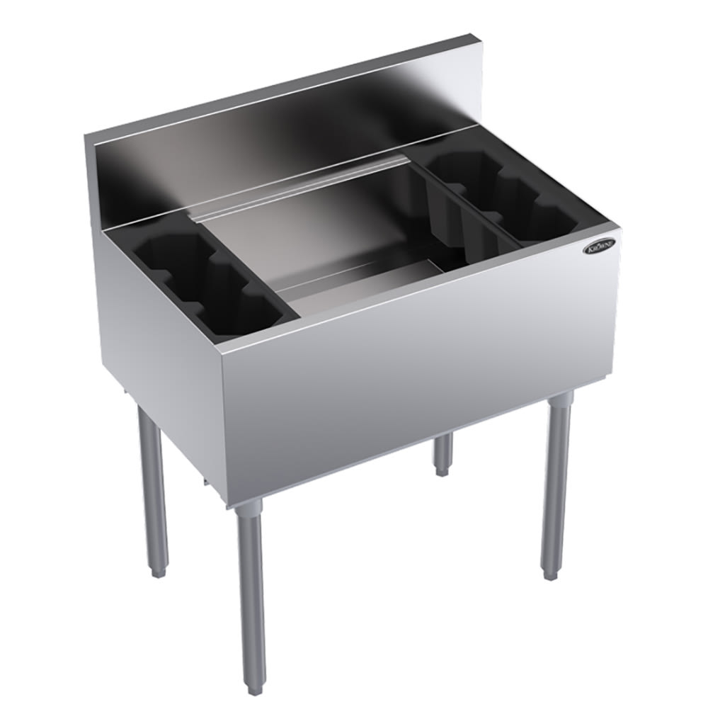 Krowne KR19-30-10 30" Royal Series Cocktail Station w/ 92 lb Ice Bin, Stainless Steel