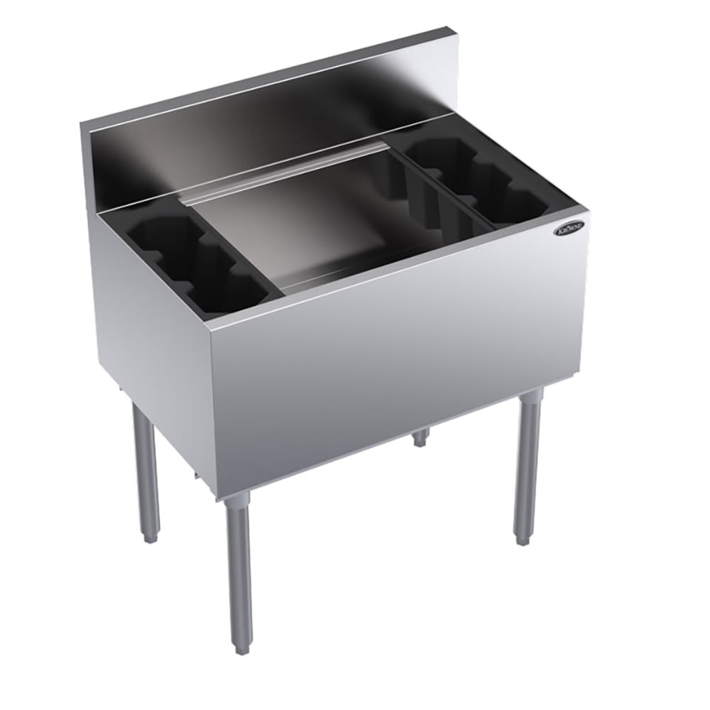 Krowne KR19-30DP 30" Royal Series Cocktail Station w/ 122 lb Ice Bin, Stainless Steel
