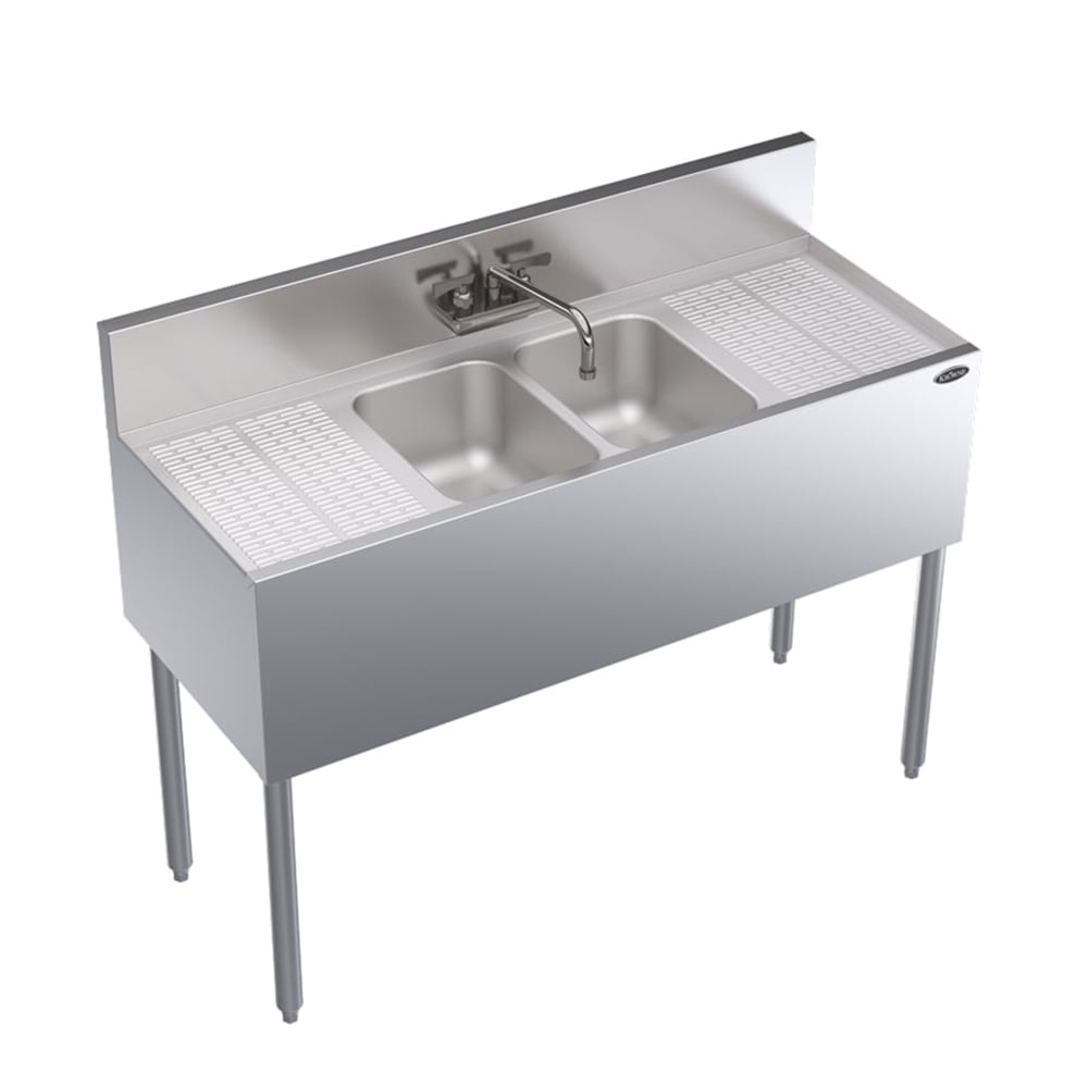Krowne KR19-42C 48" 2 Compartment Sink w/ 10"W x 14"L Bowl, 10" Deep