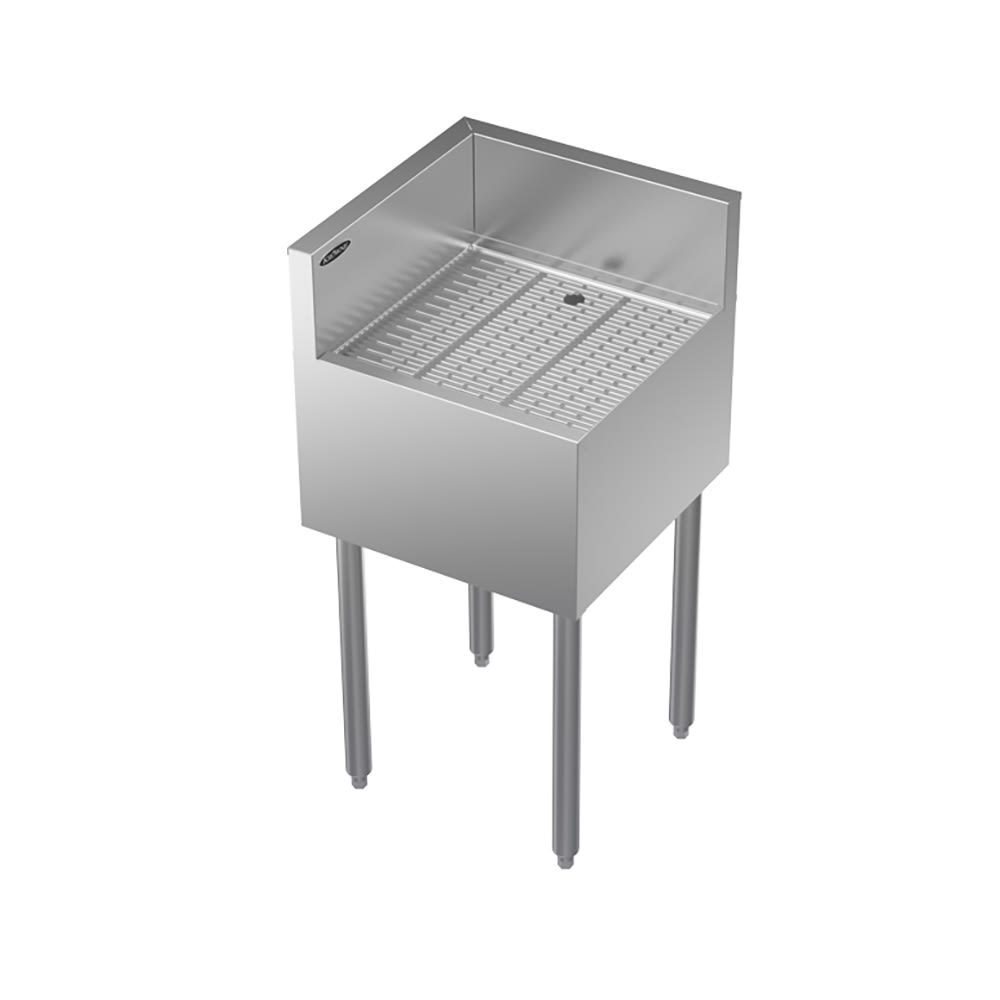 Krowne KR19-C18L Under Bar Freestanding Drainboard - 6 1/2" Back Splash on Rear/Left, 18" x 19"
