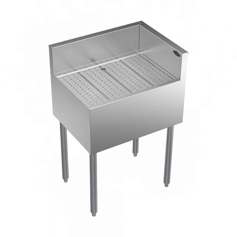 Krowne KR19-C24R Under Bar Freestanding Drainboard - 6 1/2" Back Splash on Rear/Right, 24" x 19"
