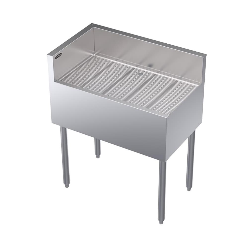 Krowne KR19-C30L Under Bar Freestanding Drainboard - 6 1/2" Back Splash on Rear/Left, 30" x 19"