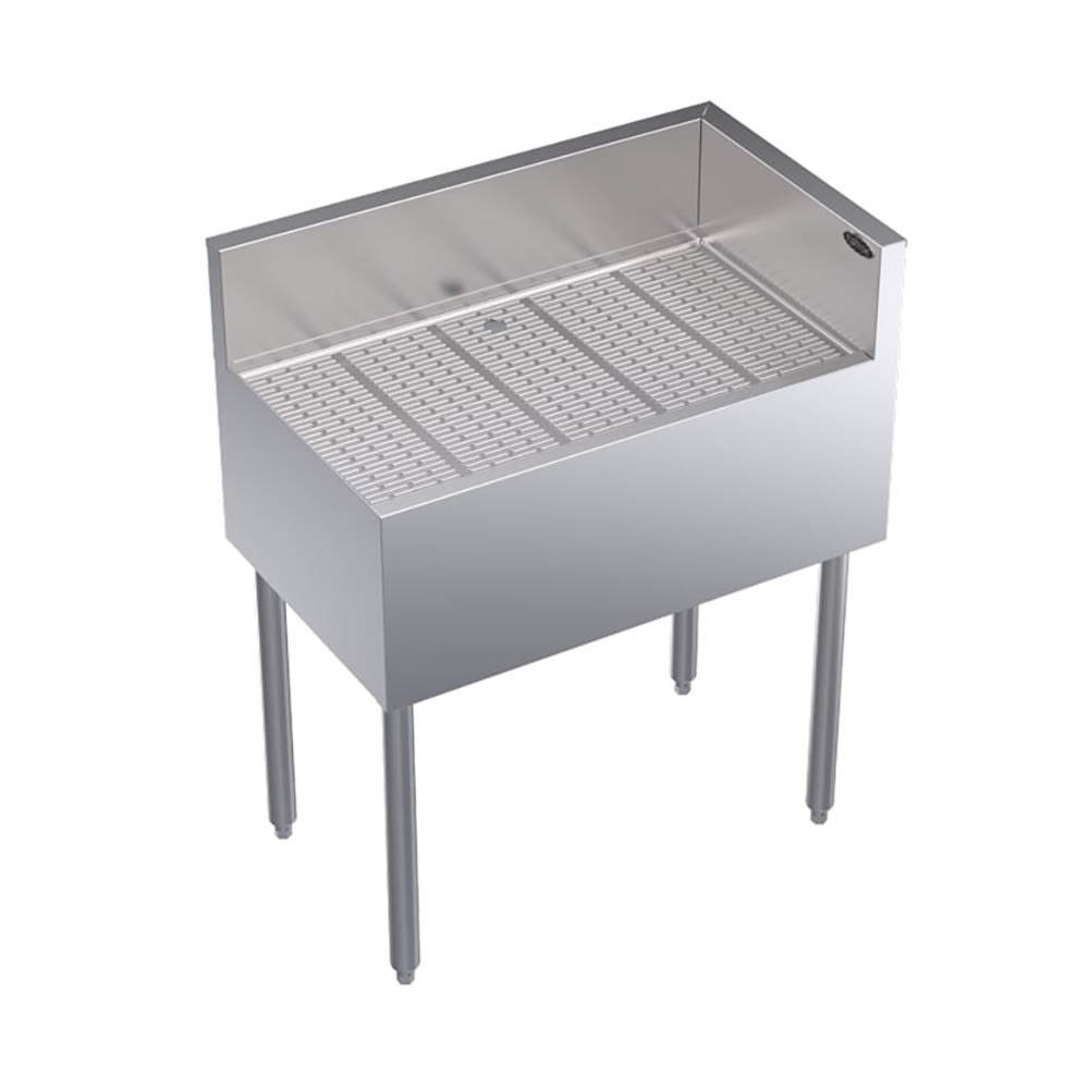 Krowne KR19-C30R Under Bar Freestanding Drainboard - 6 1/2" Back Splash on Rear/Right, 30" x 19"