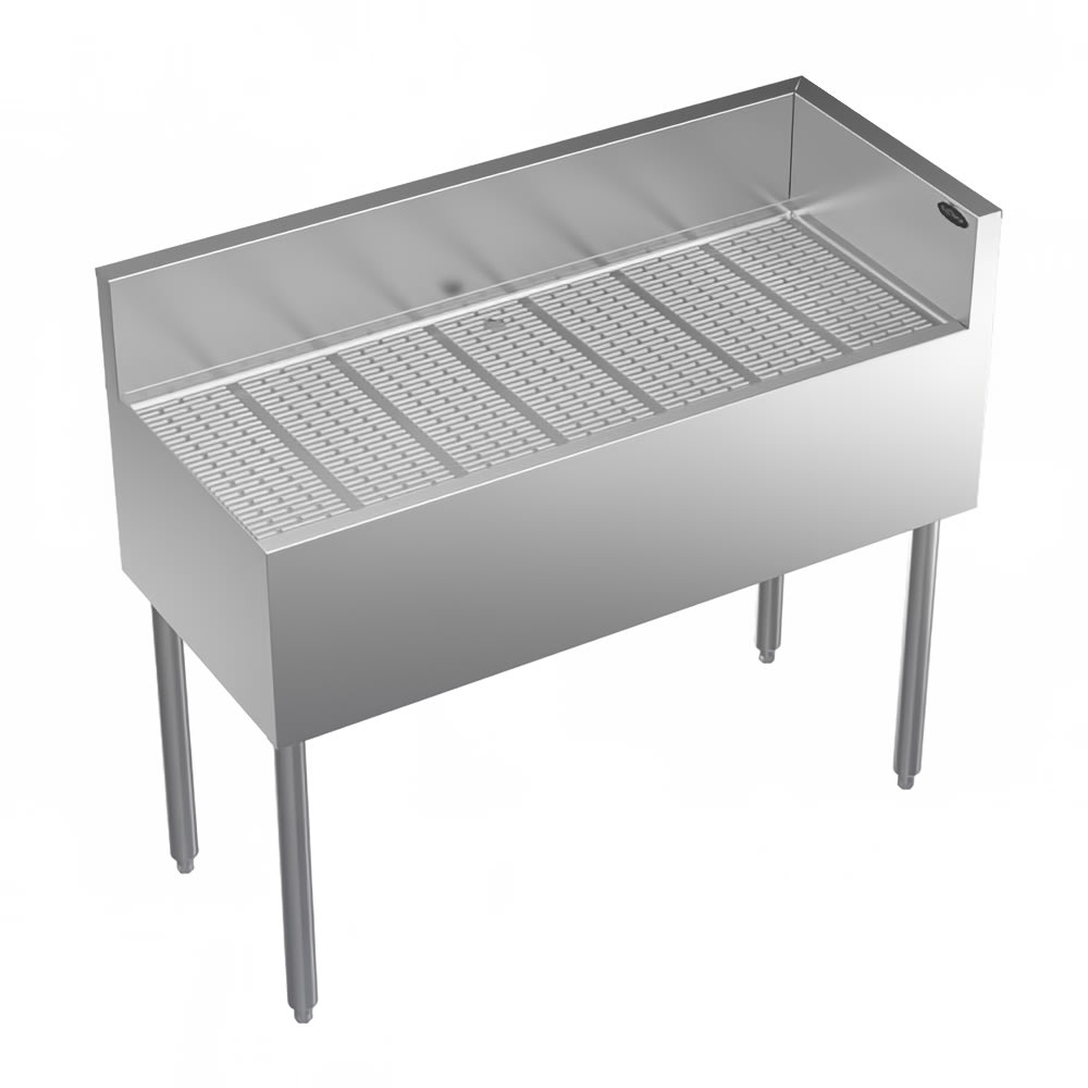 Krowne KR19-C42R Under Bar Freestanding Drainboard - 6 1/2" Back Splash on Rear/Right, 42" x 19"