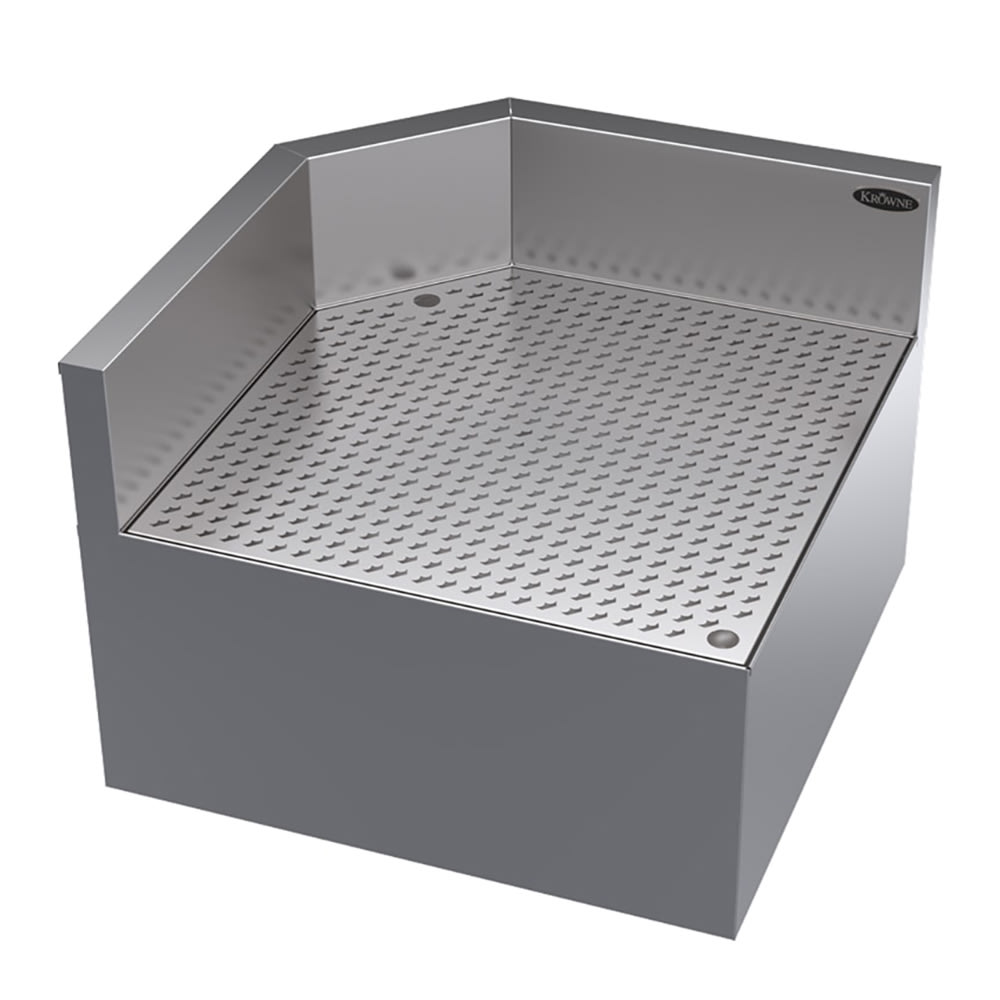 Krowne KR24-DRC90 24" Rear Angle - 90 Degree, 6 1/2" Back Splash w/ Angled Corner