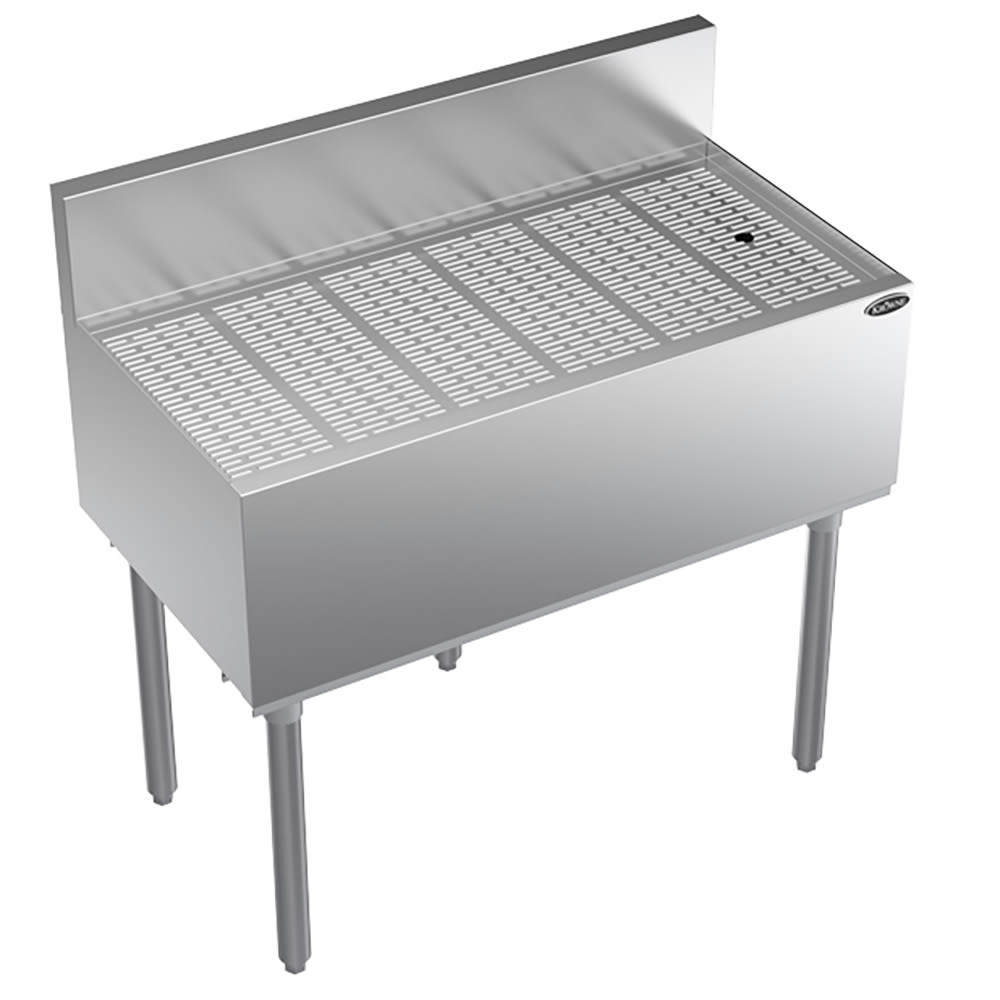 Krowne KR19-GS36 Under Bar Freestanding Drainboard - 6 1/2" Back Splash, 36" x 19"