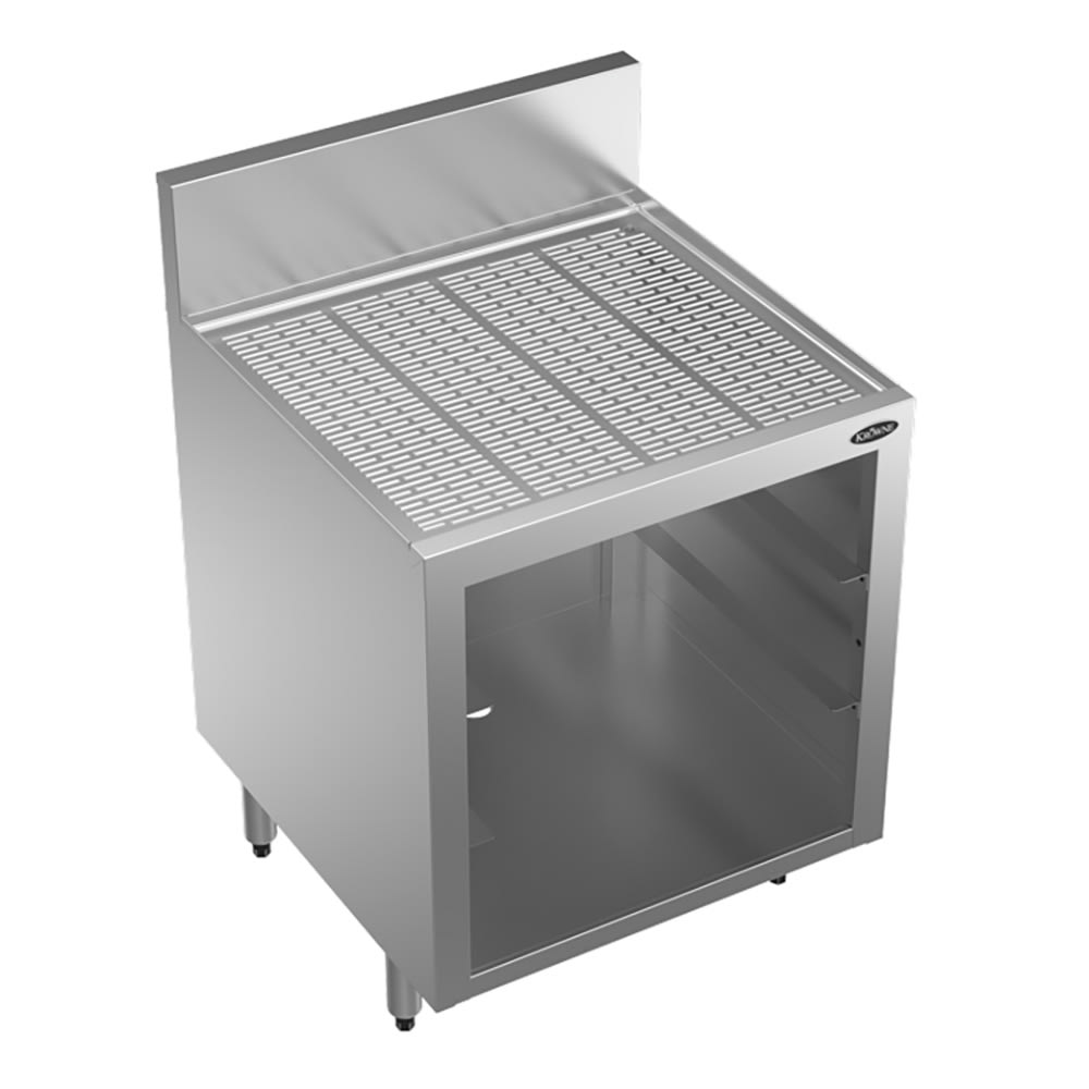 Krowne KR24-GSB1 Under Bar Glass Storage Unit - Rack Slides Base, 6 1/2" Back Splash, 24" x 24"