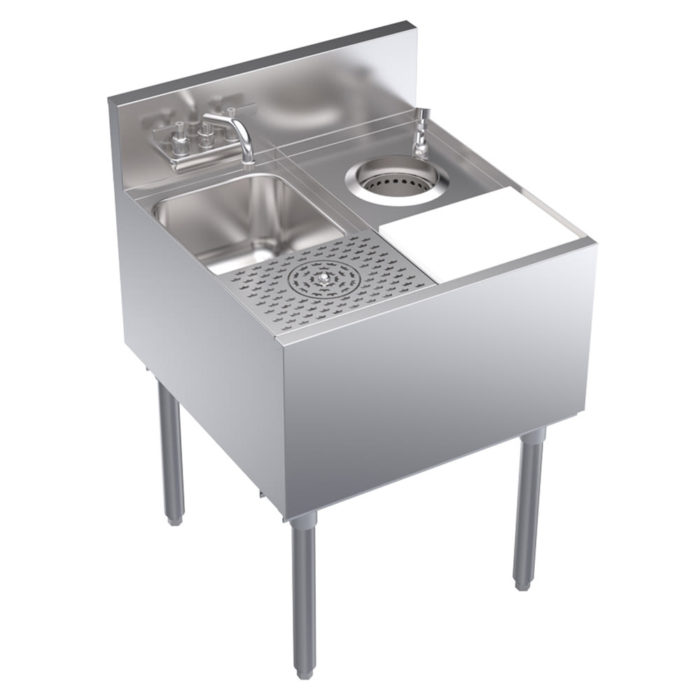 Krowne KR24-MS24 Underbar Dump Sink w/ Stainless Steel Legs, 24" x 24" x 36 1/2"