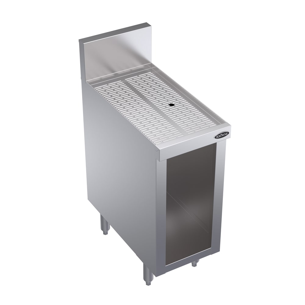 Krowne KR24-S12 Under Bar Glass Storage Unit - Open Base, 6 1/2" Back Splash, 12" x 24"