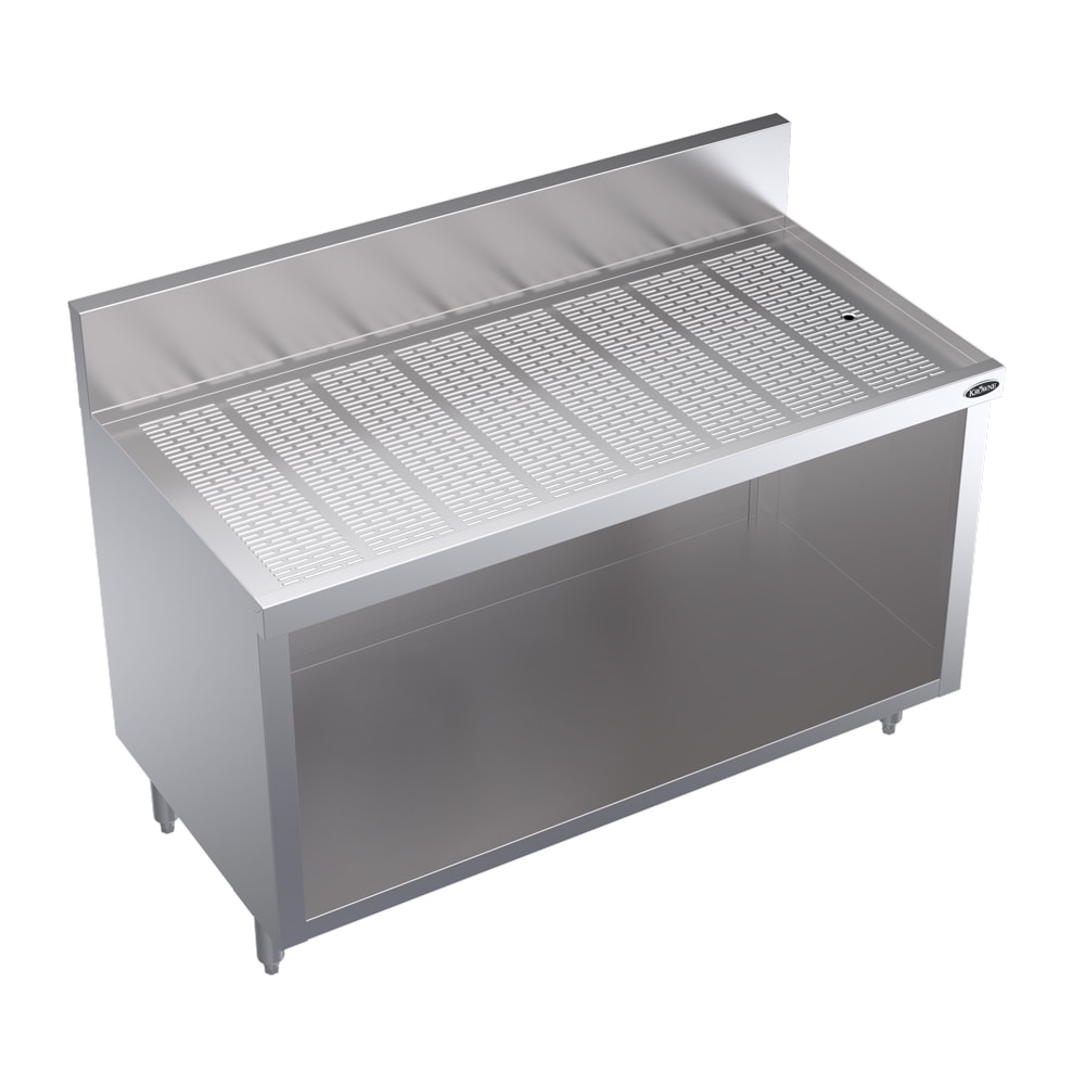 Krowne KR24-S48 Under Bar Glass Storage Unit - Open Base, 6 1/2" Back Splash, 48" x 24"