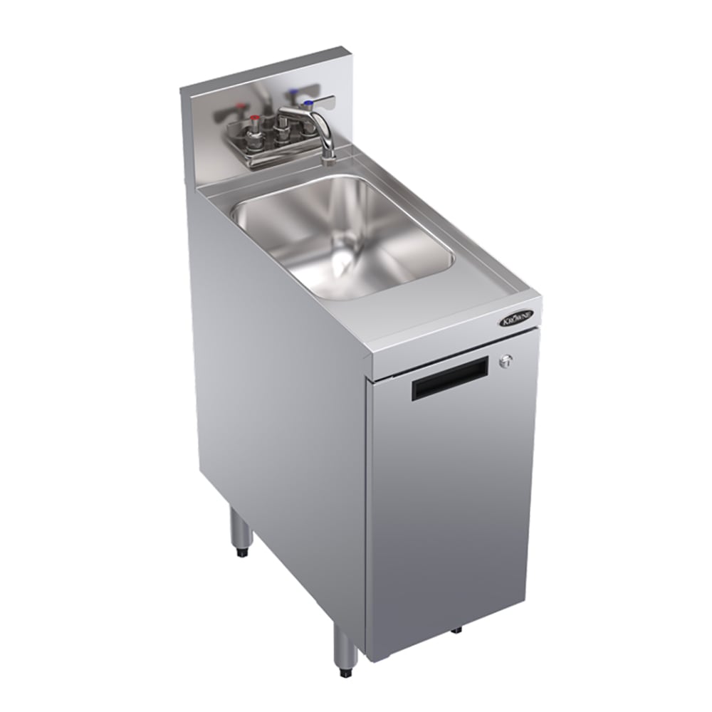 Krowne KR24-SD12C Under Bar Storage Unit w/ Sink - Hinged Door Base, 12" x 24"